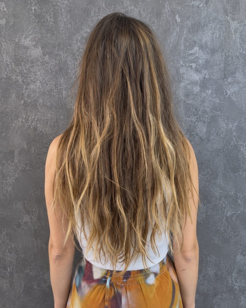 Antes · Balayage y corte