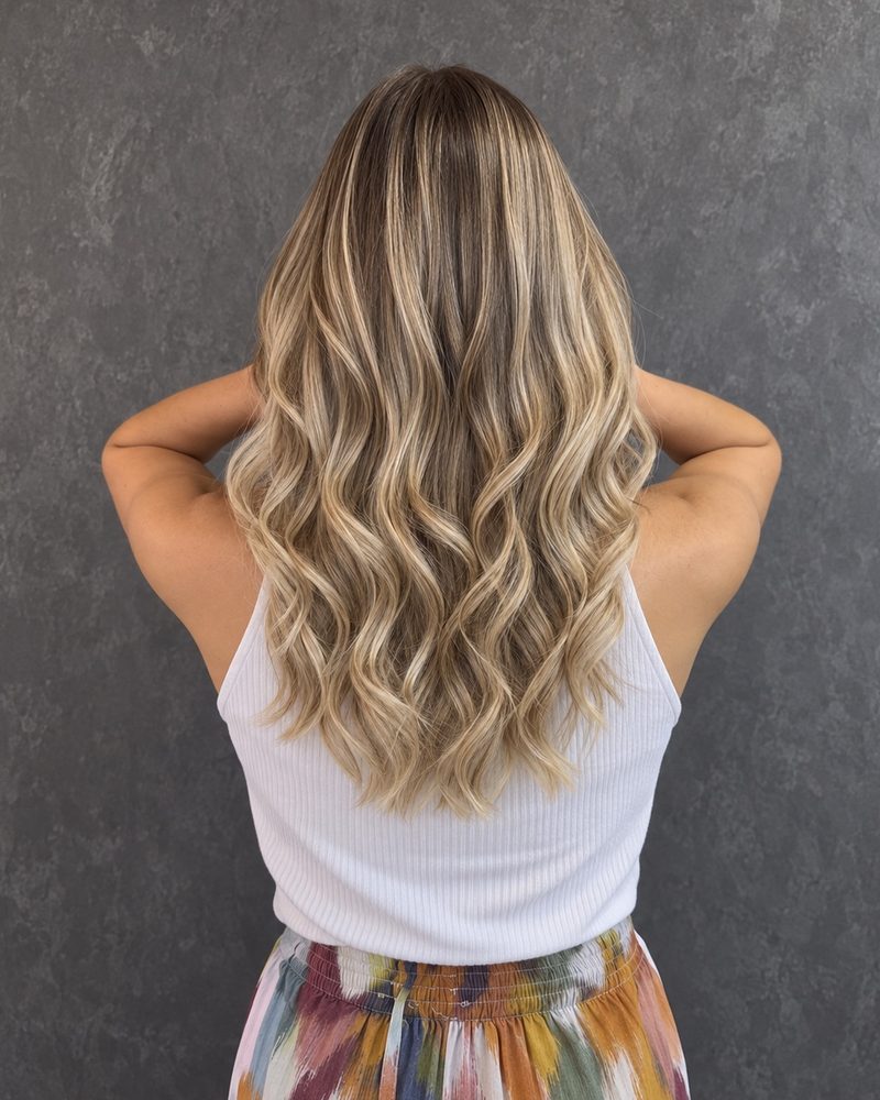 Después · Balayage y corte